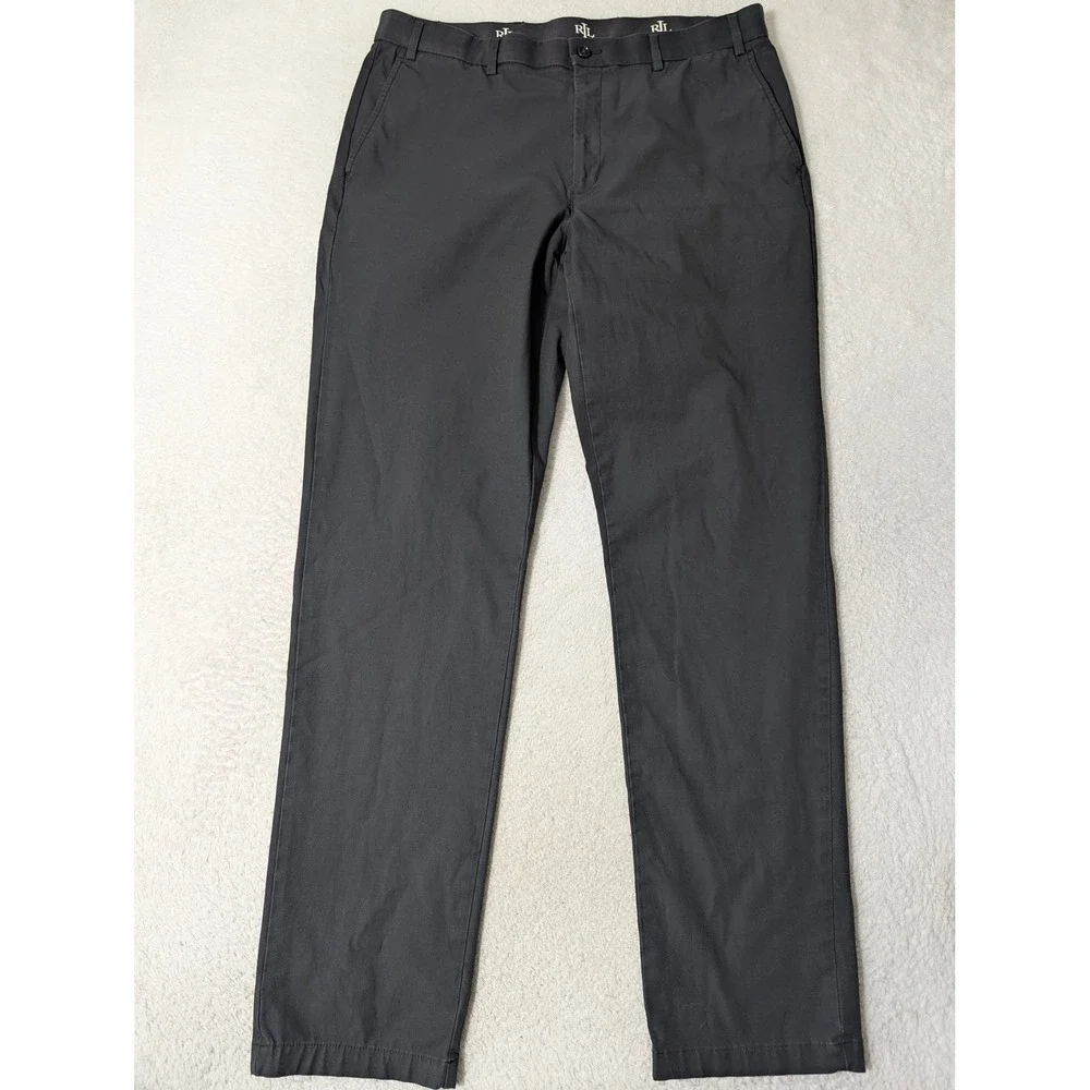 Lauren Ralph Lauren‎ Pants Mens 36/34 Black Grip Waist Nylon Stretch Chino